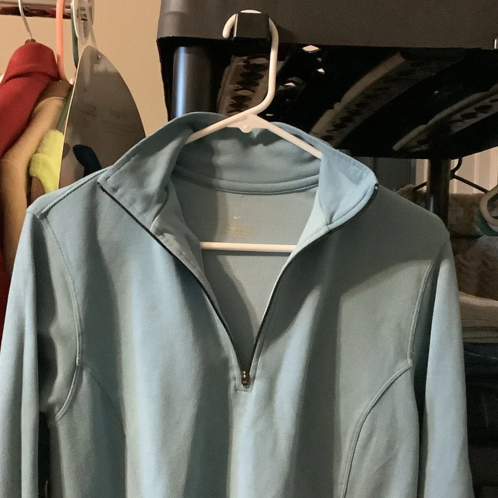 Nike Light Blue 1/4 Zip golf‎ pullover for Men, Dri Fit